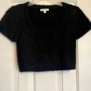Fuzzy cropped top